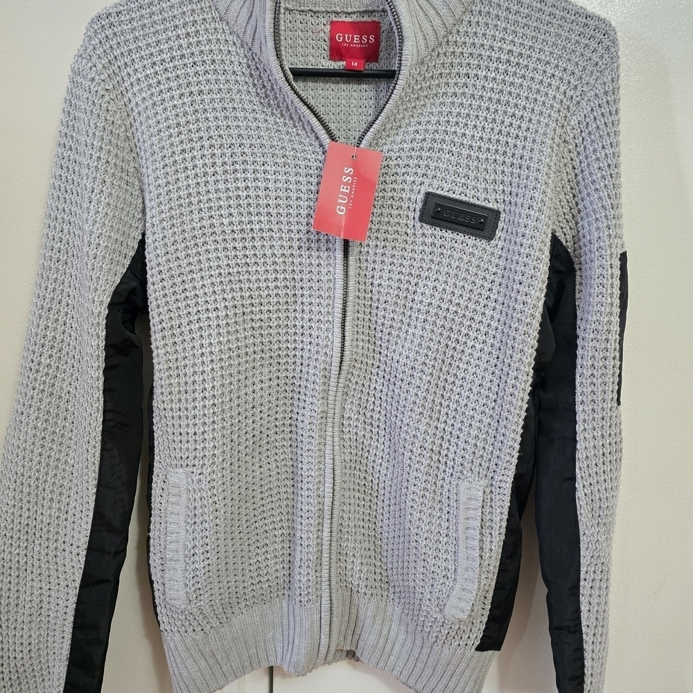Guess Gray and Black Knit Cardigan
